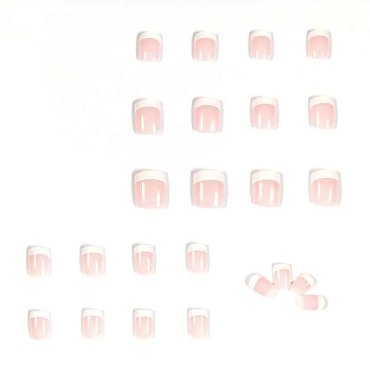 مانيكير فرنسي أظافر صناعيه - French Manicure Press on Nails
