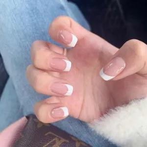 مانيكير فرنسي أظافر صناعيه - French Manicure Press on Nails