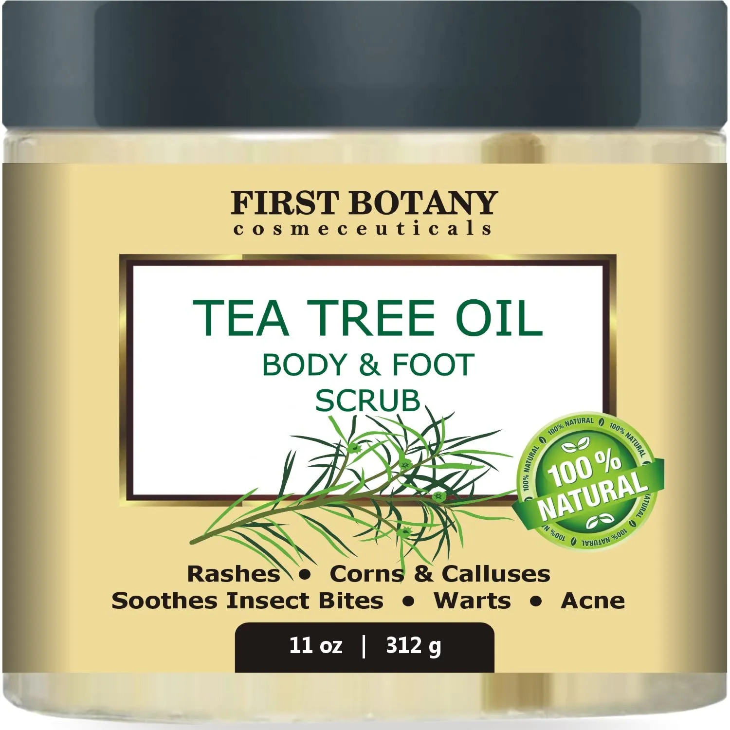100% Natural Tea Tree Oil Body & Foot Scrub with Dead Sea Salt