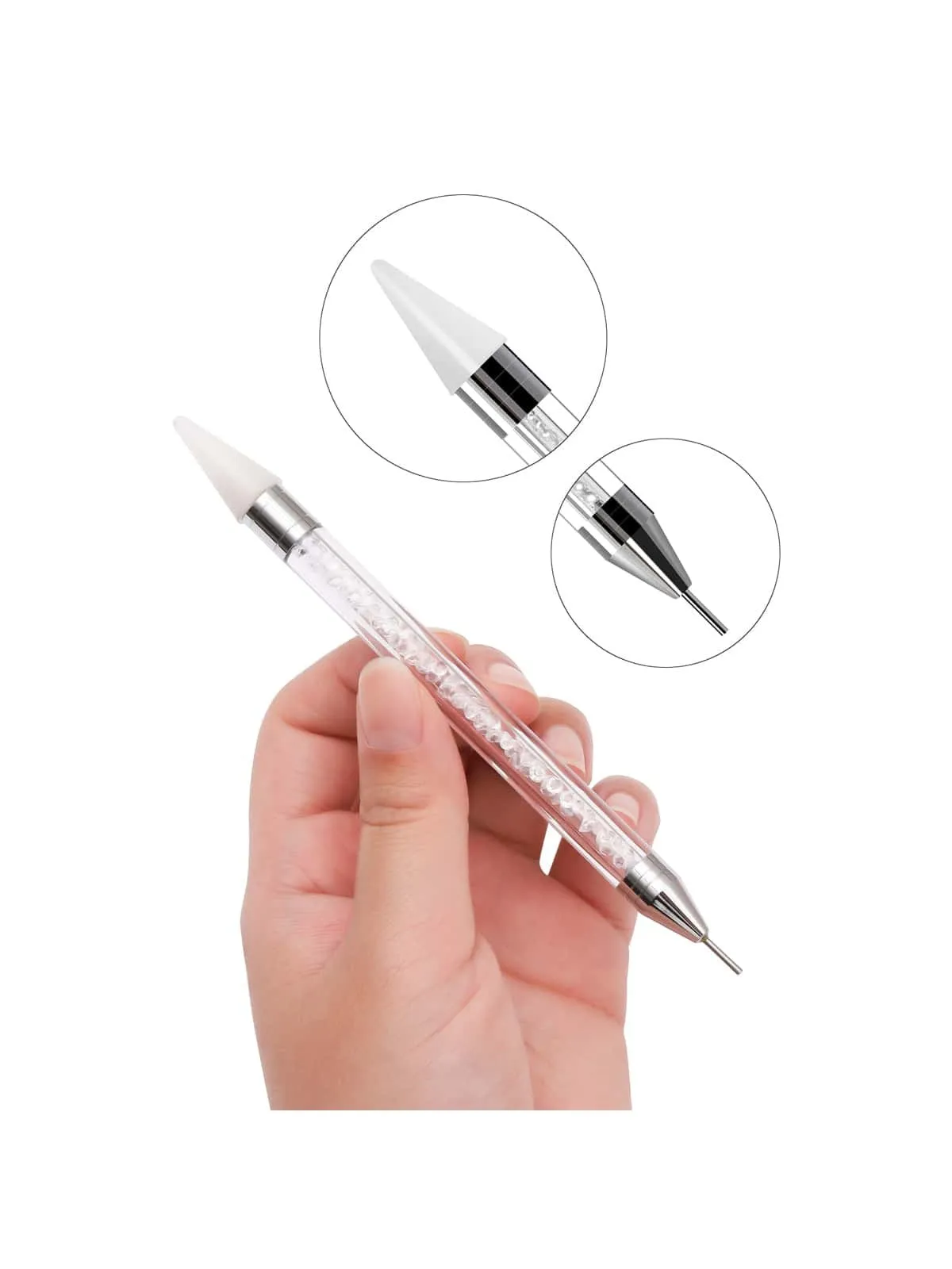 12 Grids Nail Rhinestones with Tweezers &  Double Ended Dotting Pen