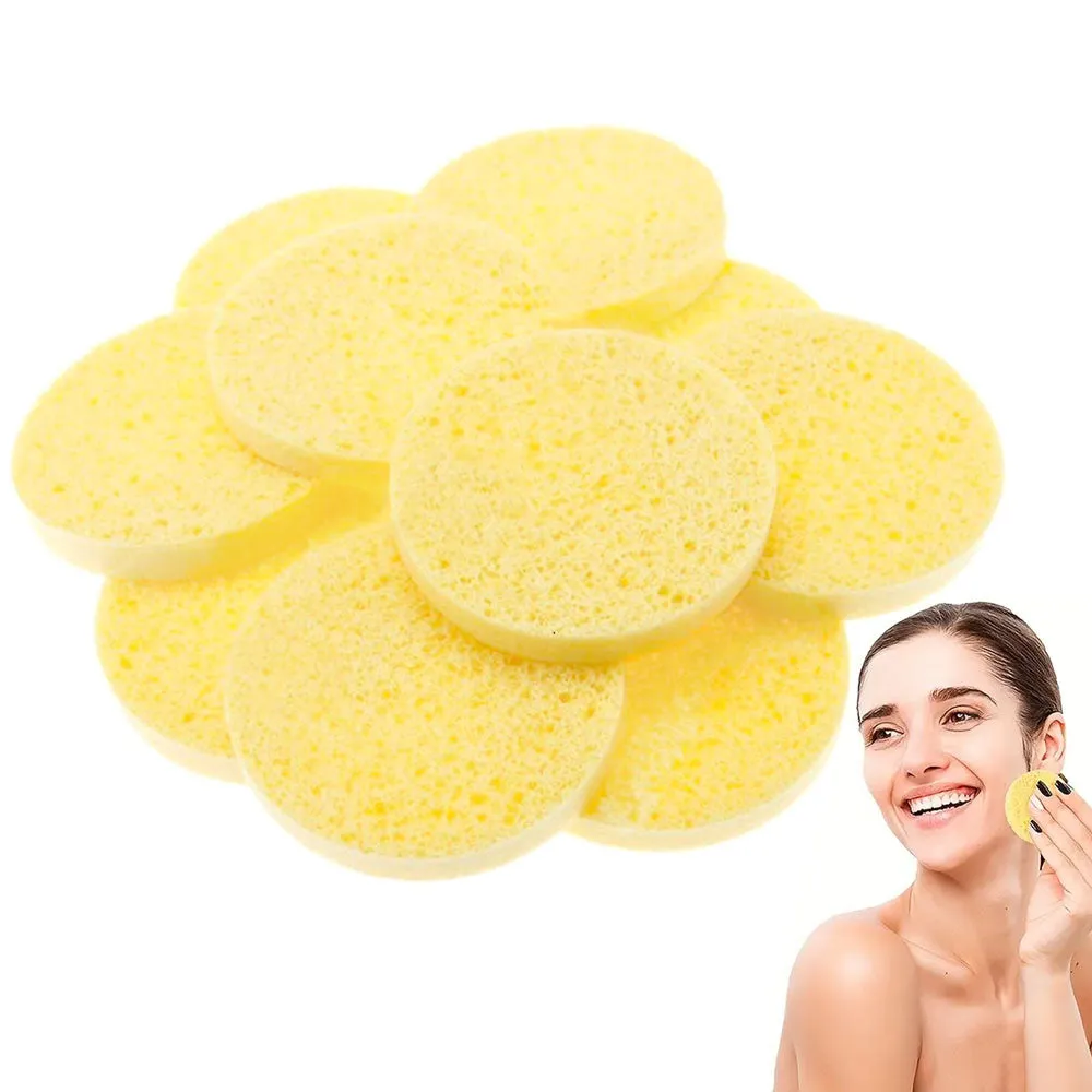 12 Pc Deep Facial Exfoliating Buff Cleansing Cellulose Sponges Gentle Scrub Pads