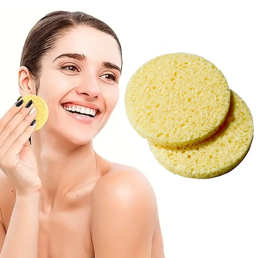 12 Pc Deep Facial Exfoliating Buff Cleansing Cellulose Sponges Gentle Scrub Pads