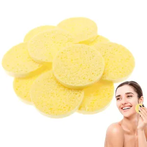 12 Pc Deep Facial Exfoliating Buff Cleansing Cellulose Sponges Gentle Scrub Pads