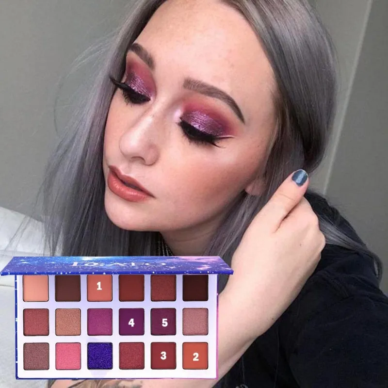 18 Colors Sexy Smoky Shimmer Matte Glitter Shimmer Eye Makeup Eyeshadow Palette