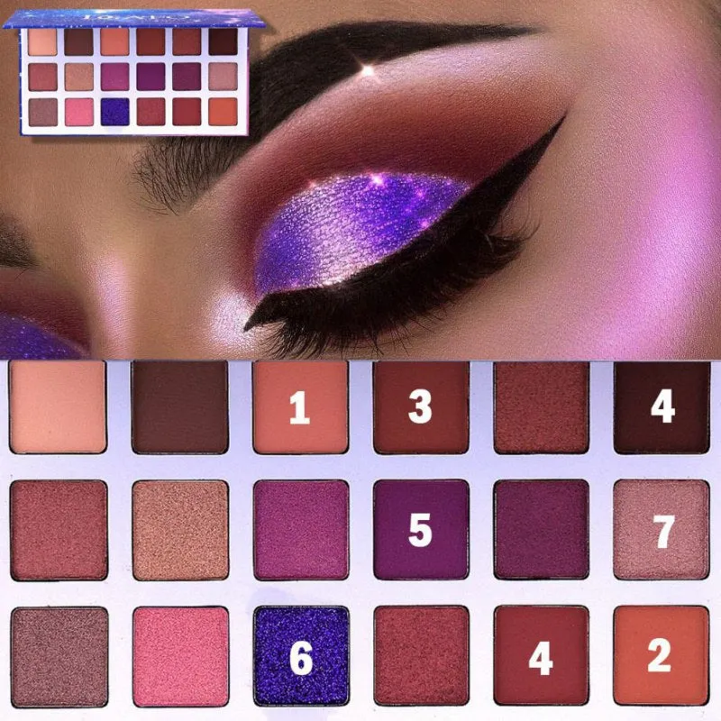 18 Colors Sexy Smoky Shimmer Matte Glitter Shimmer Eye Makeup Eyeshadow Palette