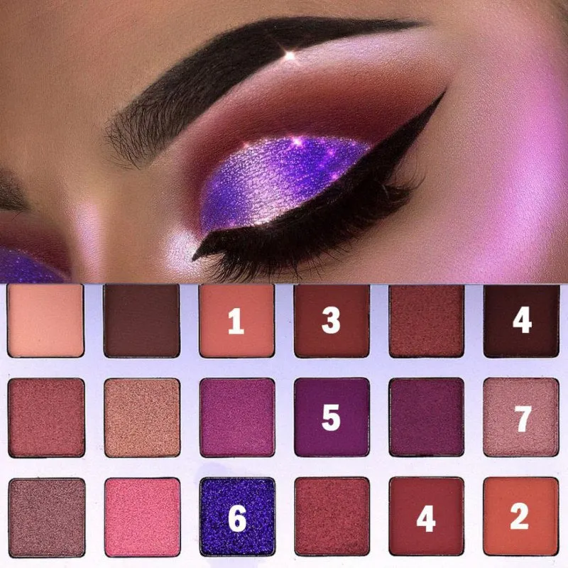 18 Colors Sexy Smoky Shimmer Matte Glitter Shimmer Eye Makeup Eyeshadow Palette