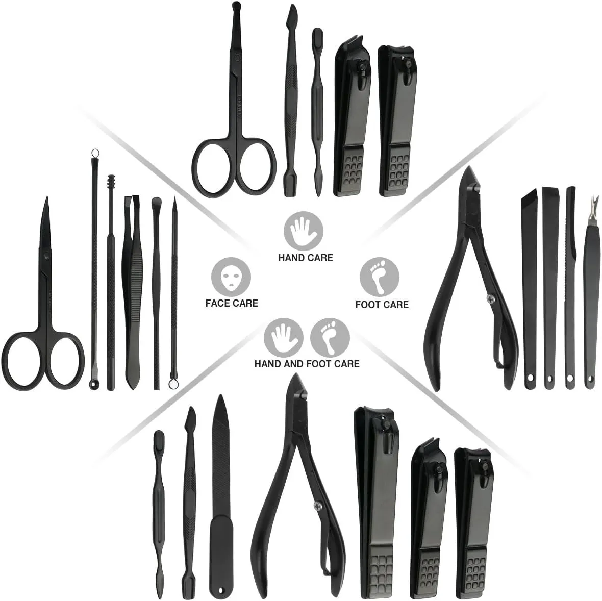 18-Piece Professional Stainless Steel Manicure and Pedicure Kit with Travel Case
