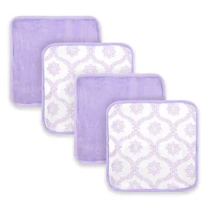 4-Pack Girls Lilac Trellis Woven Washcloths