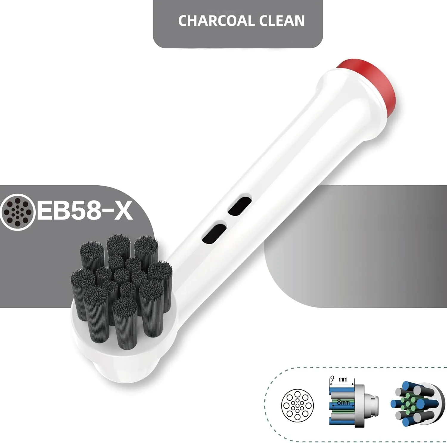 8Pcs Brush Heads for Oral B - Bamboo Charcoal