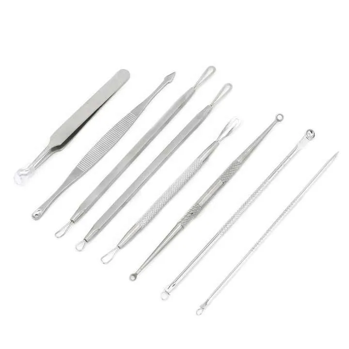 8pcs Facial Blackhead Acne Needles- من إبر وملاقط