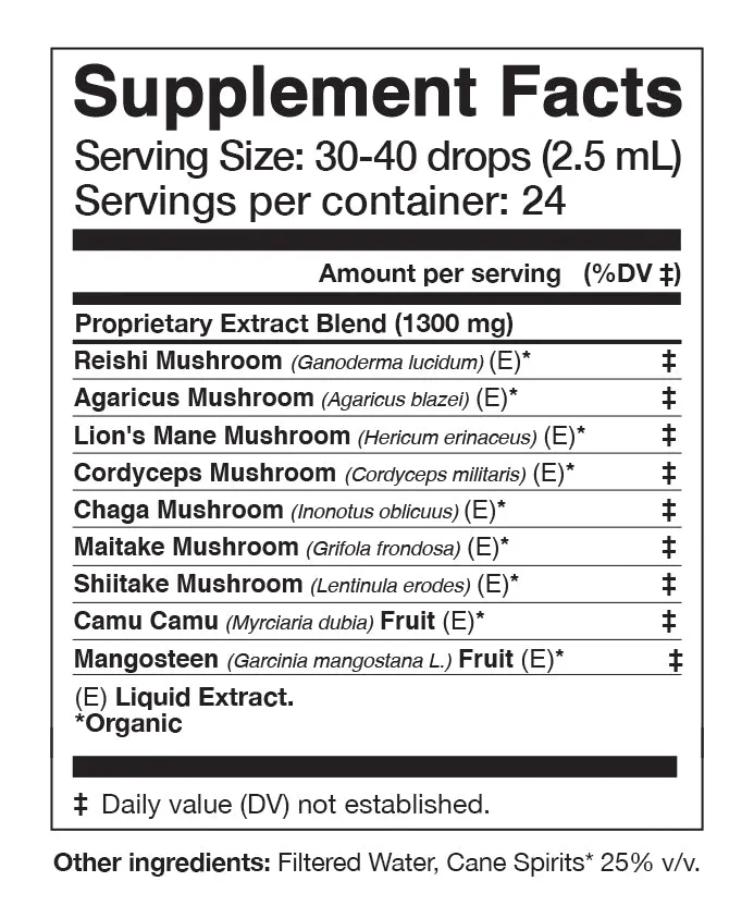 ADAPTOGENTIC TONIC - 7 MUSHROOM   CAMU CAMU