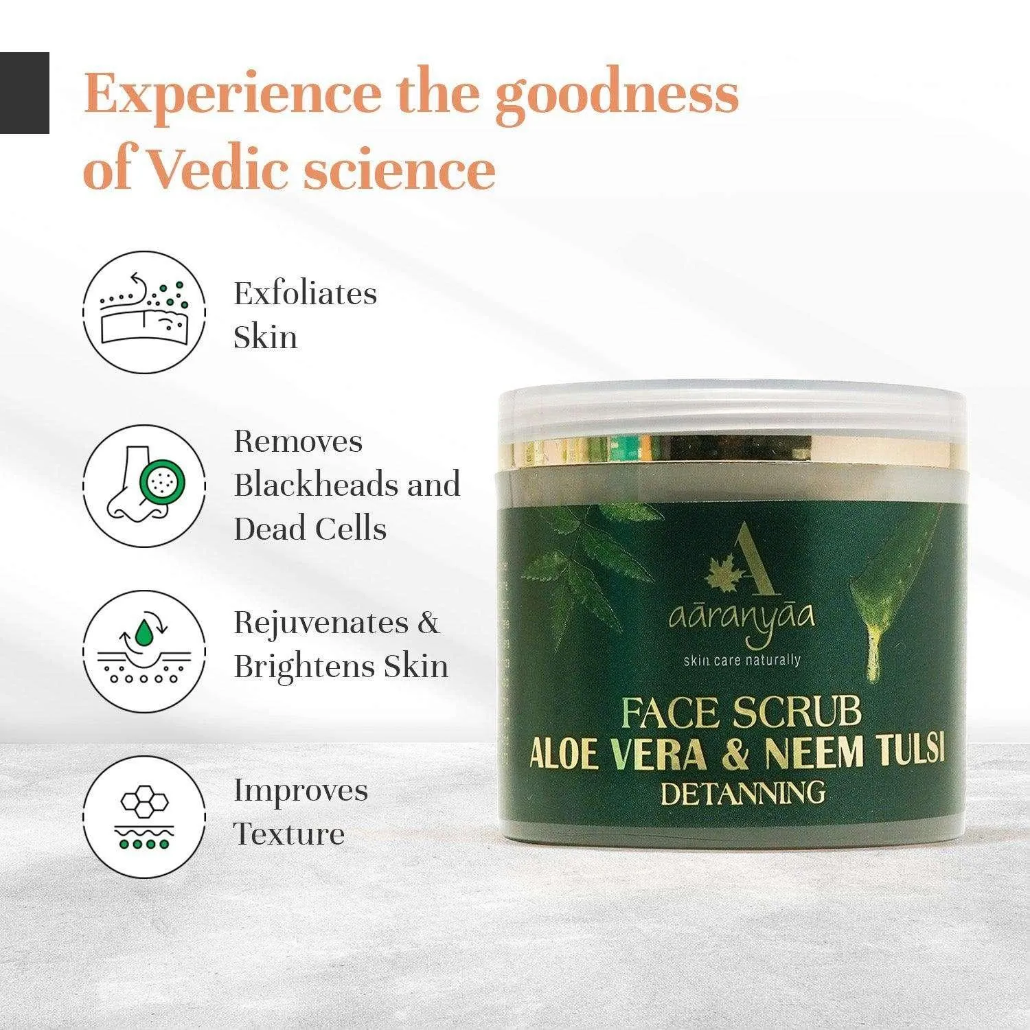 Aloe Vera & Neem Tulsi Detanning Face Scrub (100gm)