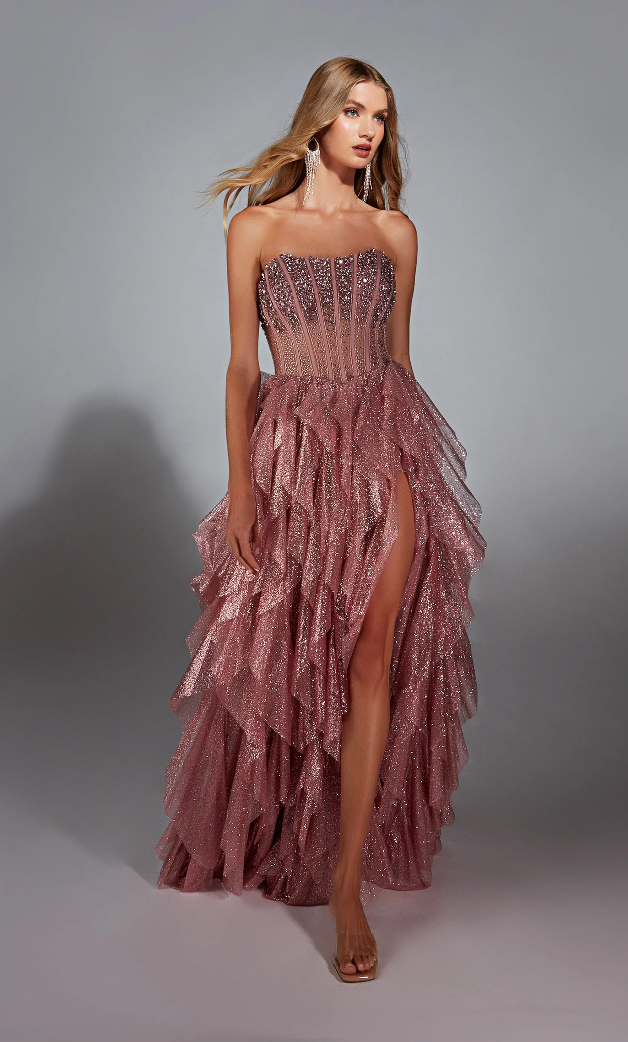 ALYCE Paris 61762 Alyce Long Strapless Shimmery/sparkly A Line Dress