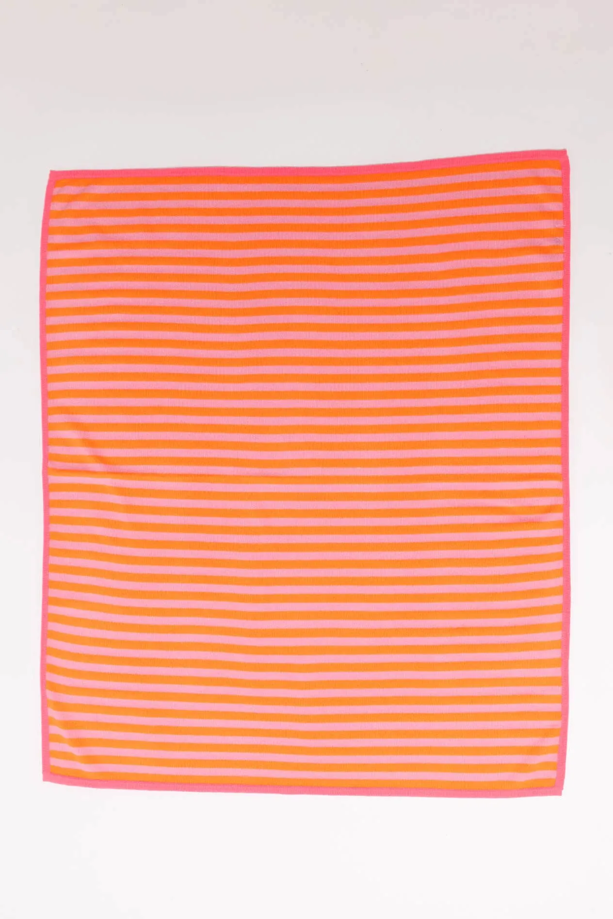 Baby Cashmere Blanket in Electric, Orange Pink Stripe