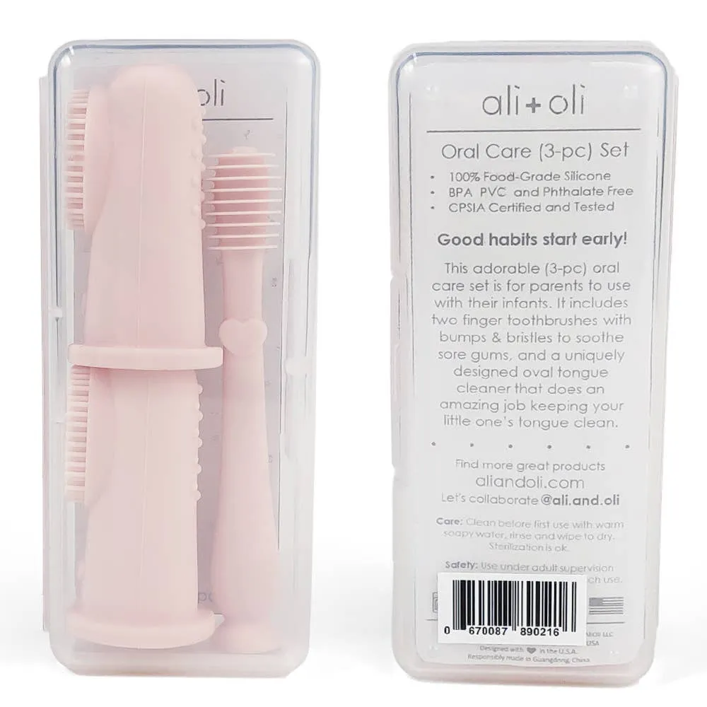 Baby Finger Toothbrush & Tongue Cleaner Oral Set 3m  (Blush)