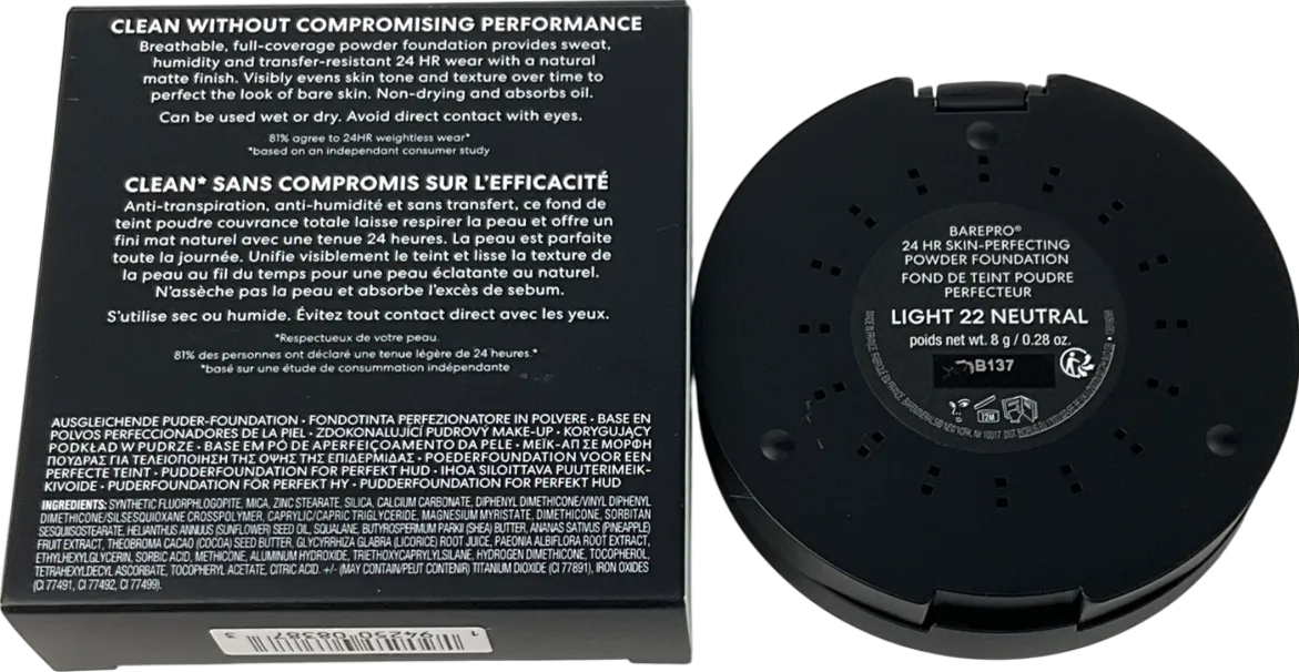 bareMinerals Barepro 24hr Skin-perfecting Powder Foundation Light 22 8g