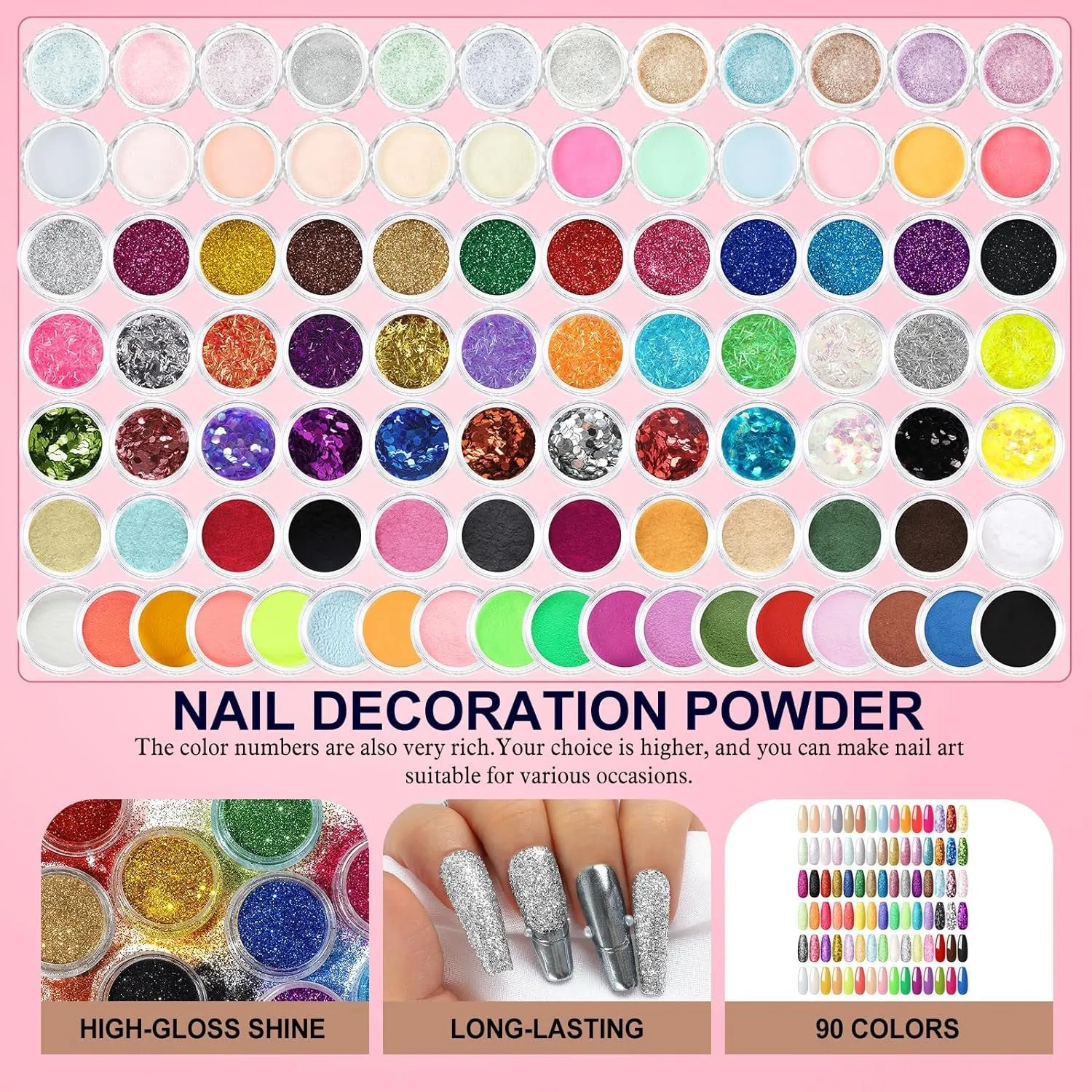 Beginner-Friendly Acrylic Nail Art Kit - Drill, UV Light, 45 Colors of Powder & Glitter Tools