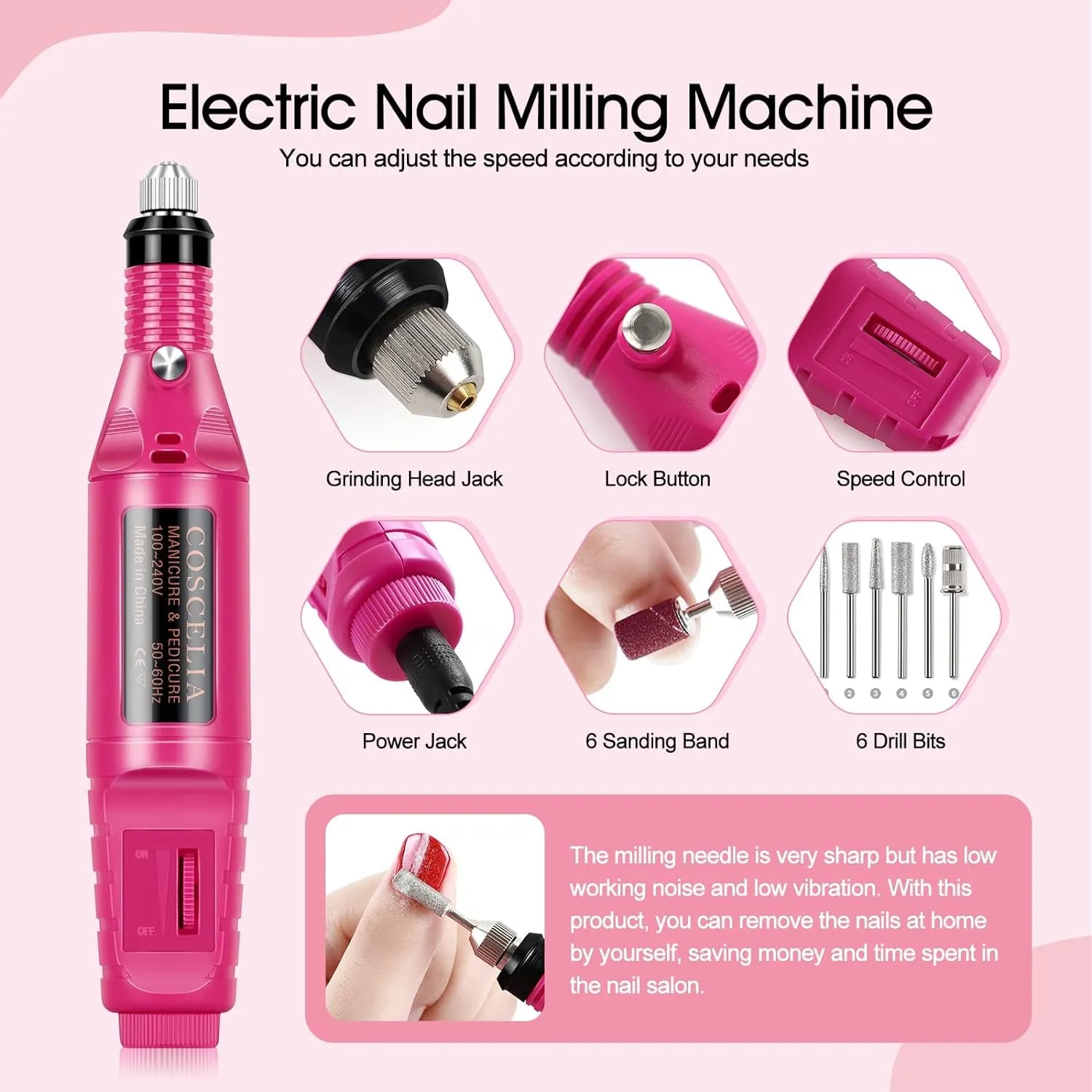 Beginner-Friendly Acrylic Nail Art Kit - Drill, UV Light, 45 Colors of Powder & Glitter Tools