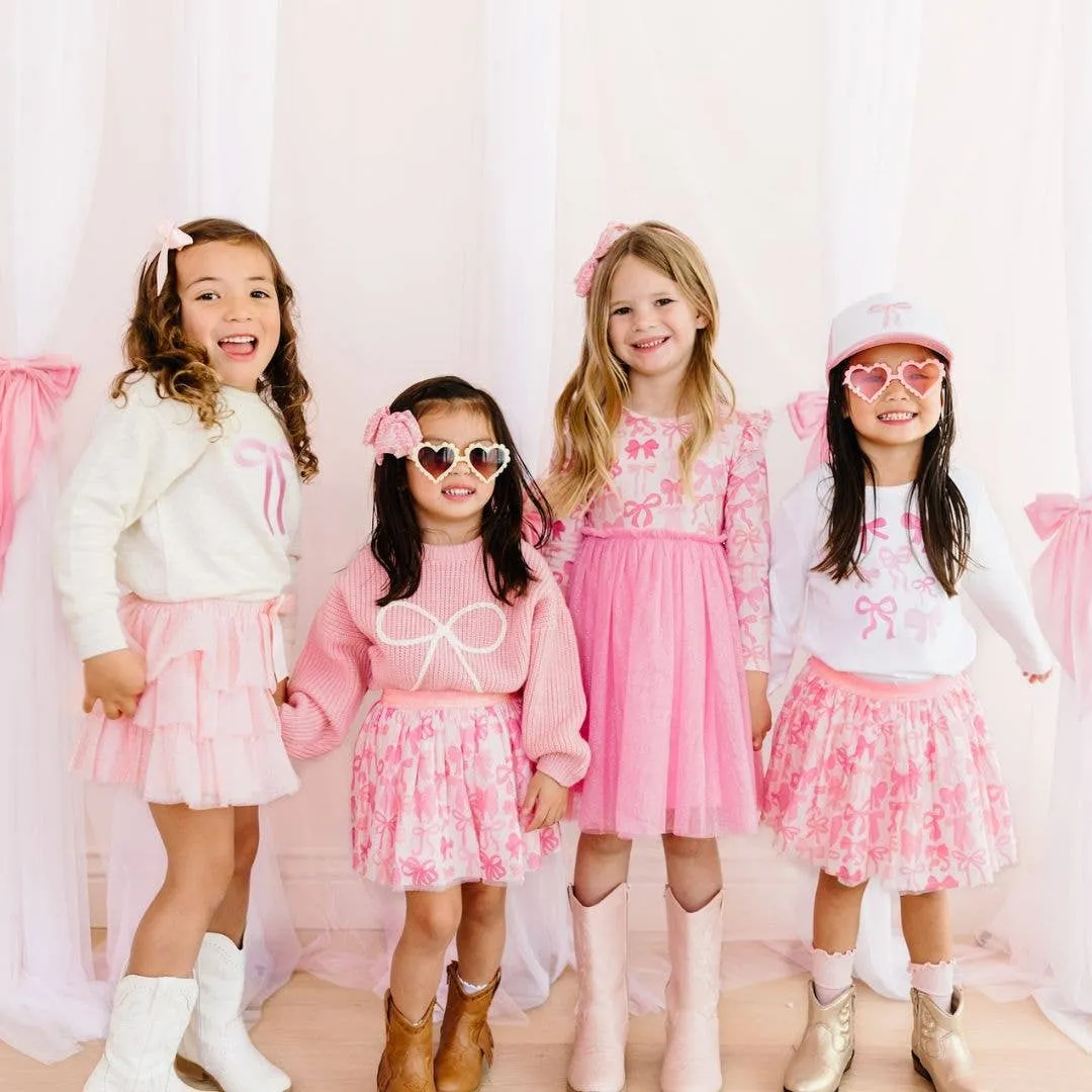 Coquette Bow Girls Tutu Skirt