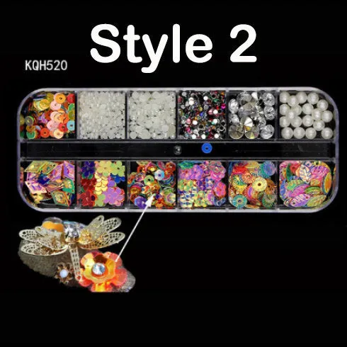 Crystal Nail Art Rhinestone Set - 3D Diamond Gem Nairl Art Decoration - Crystal Rhinestones for Nails - Shiny Rhinestones For Glitter Nail
