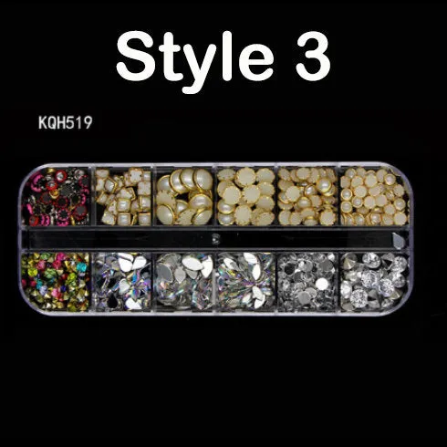 Crystal Nail Art Rhinestone Set - 3D Diamond Gem Nairl Art Decoration - Crystal Rhinestones for Nails - Shiny Rhinestones For Glitter Nail