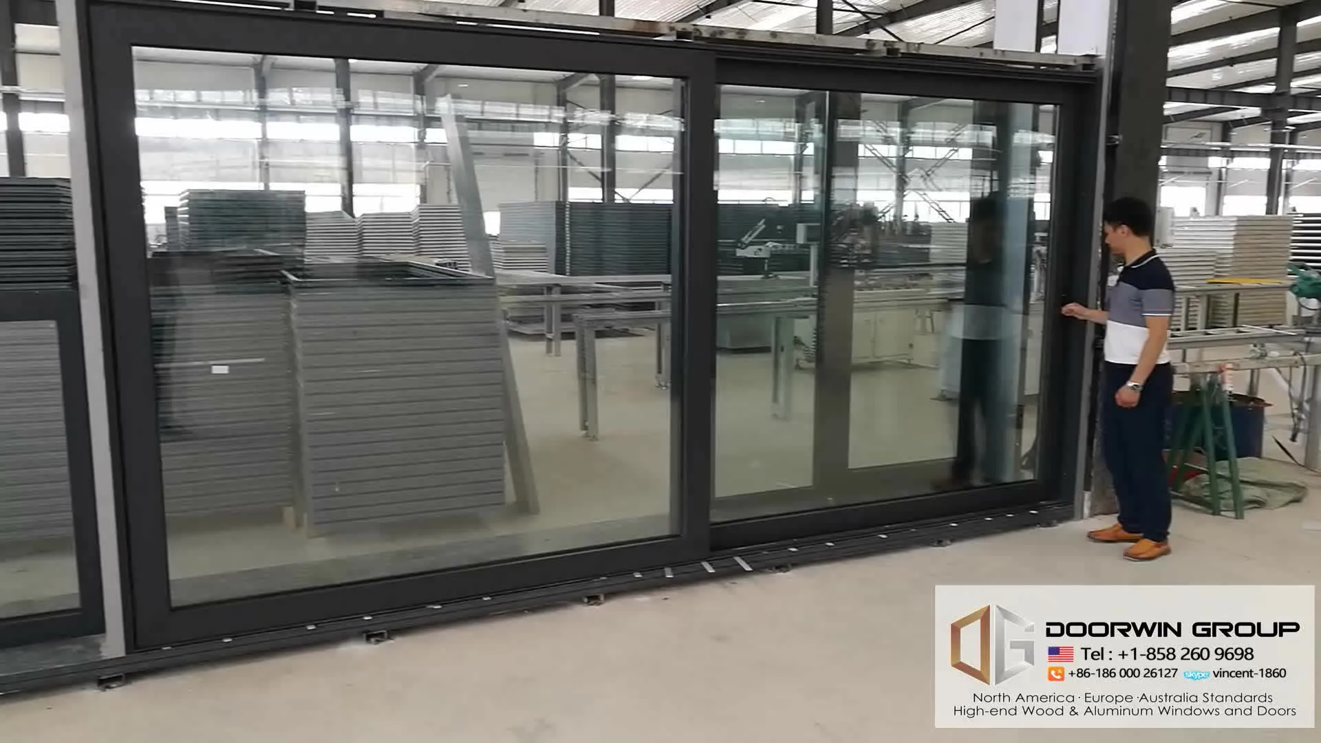 Doorwin 2021Automatic sliding door belt aluminium rollers profile wardrobe