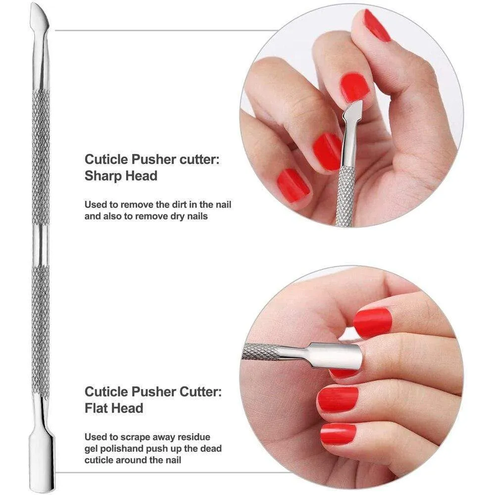 Double-ended Nails Cuticle Pusher Finger Dead Skin Remover Nail Nippers Cutter for Manicure Pedicure Accessories  Art Tools Sets