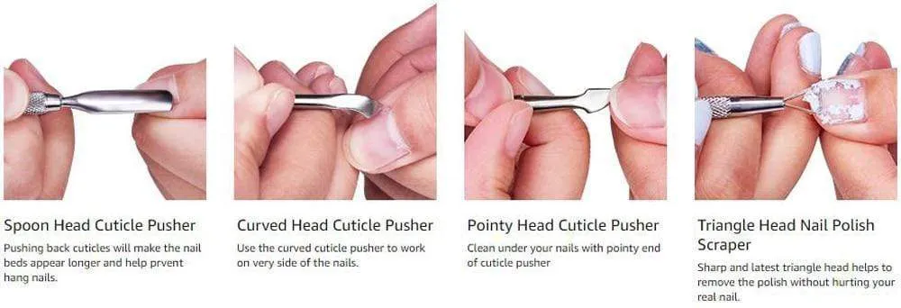 Double-ended Nails Cuticle Pusher Finger Dead Skin Remover Nail Nippers Cutter for Manicure Pedicure Accessories  Art Tools Sets
