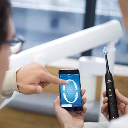 Electric toothbrush Sonicare Diamondclean 9400 with application Hx9917/89, black, Philips