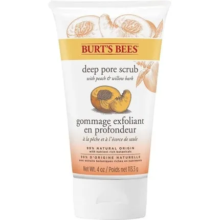 Exfoliating facial scrub made from peach and willow bark for deep cleansing of pores 113, 3 grams, Burt'S Bees