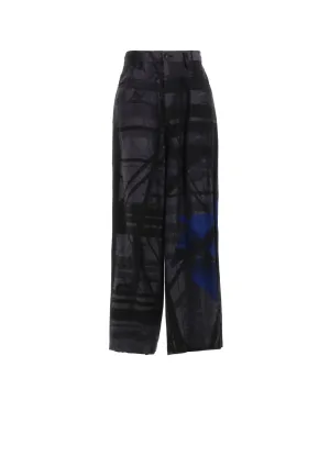 FLOWER&CABLE PRINT LONG STRAIGHT PANTS FLOWER&CABLE PRINT LONG STRAIGHT PANTS
