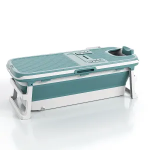 Foldable Large 135cm Massage Bathtub with Drain, Portable