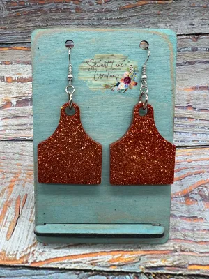 Glitter Cow Tag Earrings Glitter Cow Tag Earrings