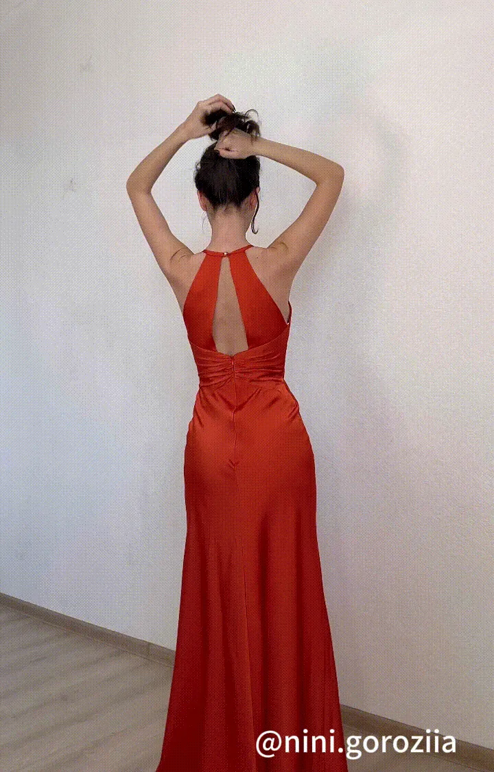 Halter Deep V-Neck  Elegant Fishtail Maxi Dresses