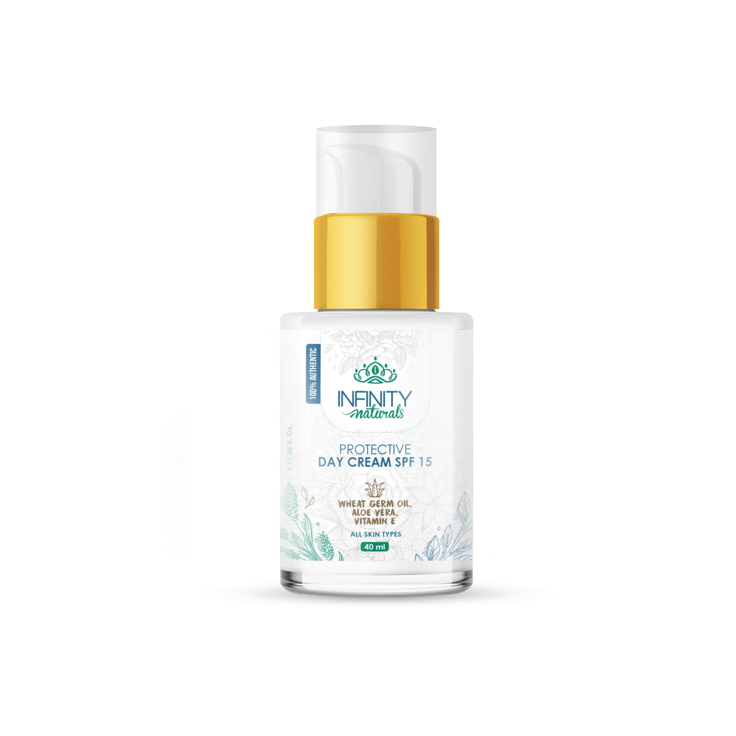 Infinity Naturals Protective Day Cream SPF 15 Wheat Germ Oil , Aloe Vera , Vit E ( All Skin Type )