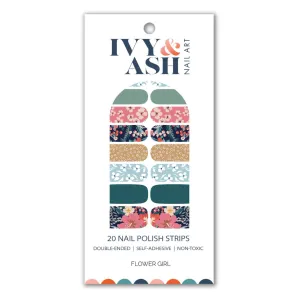 Ivy & Ash | Flower Girl | Trendy Muted Floral Print Nail Wrap Set