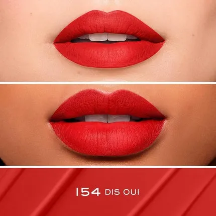 L'Absolu Rouge Drama Ink All Day Wear Light semi-matte shade 154 Dis Oui Bright Coral Red, Lancome