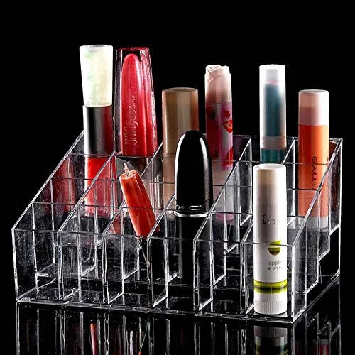 Lifestyle You 24 Compartment Luxurius Clear Acrylic Makeup Organiser Lipstick Holder Case ,2 Pieces