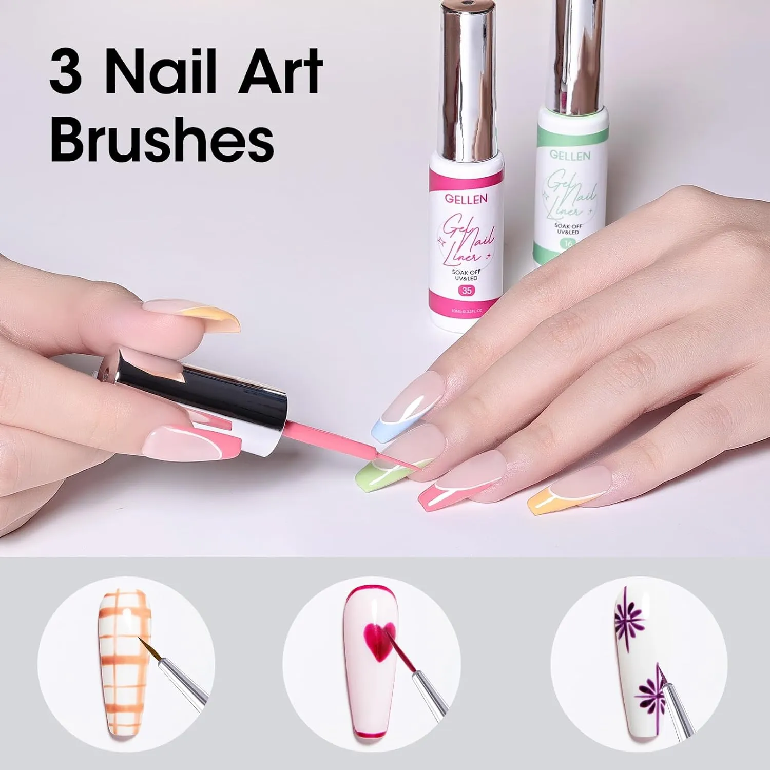 Liner Glitter Gel Nail Polish, Set of 6 Colors