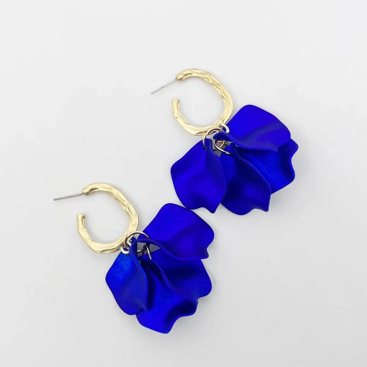 Louisa Petal Earrings (Electric Blue)