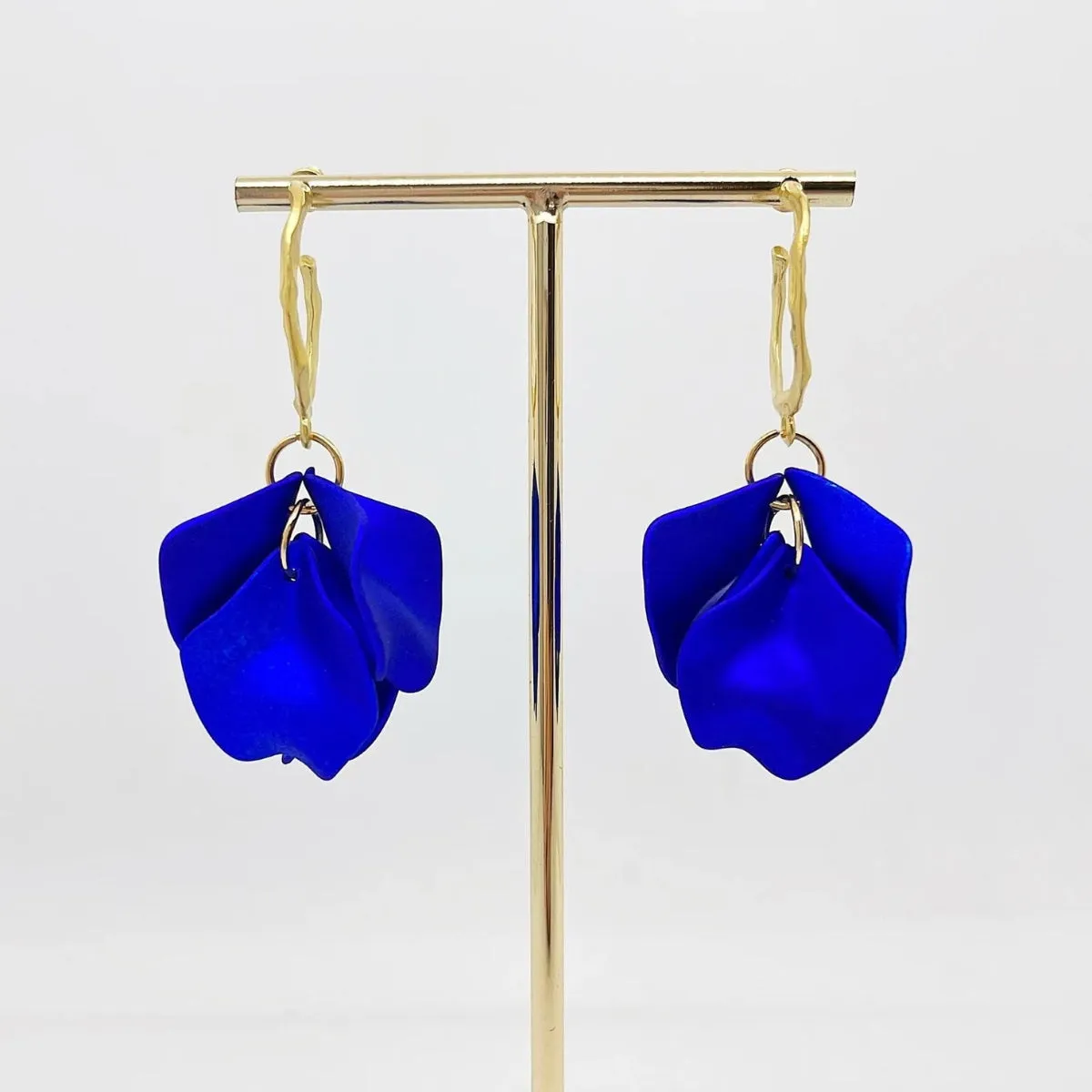 Louisa Petal Earrings (Electric Blue)