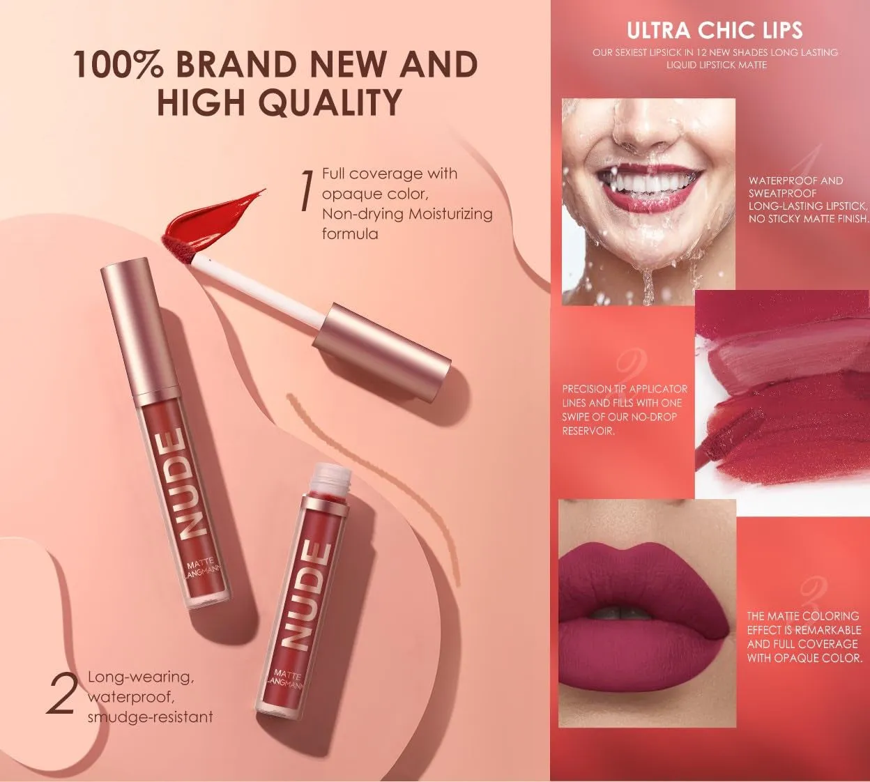 Matte Lipstick & Lipliner Set - Waterproof Velvet Kit for Women & Girls - Perfect Gift Box