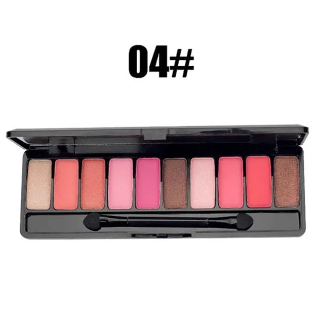 Professional Eyeshadow Palette Waterproof Eye Pigment Mineral Powder 10 Color Shimmer Matte Nude