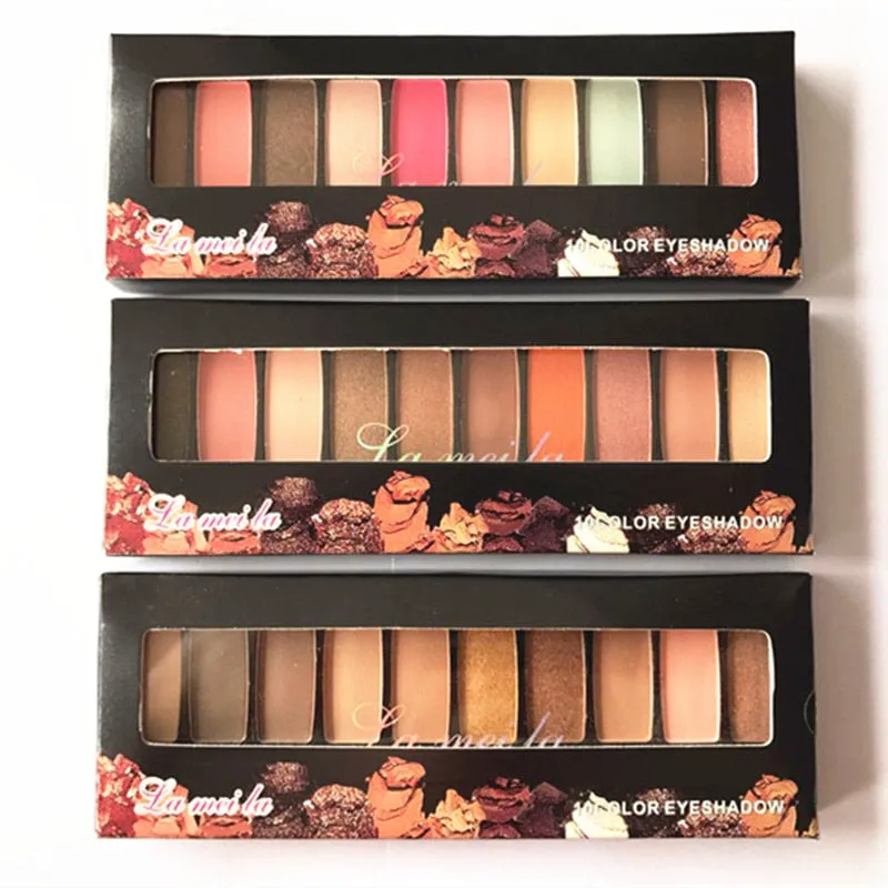 Professional Eyeshadow Palette Waterproof Eye Pigment Mineral Powder 10 Color Shimmer Matte Nude