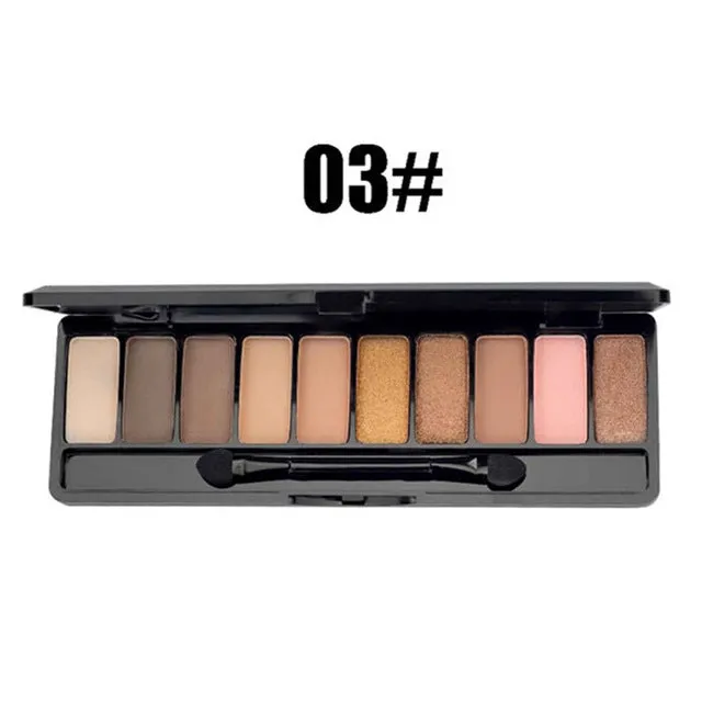 Professional Eyeshadow Palette Waterproof Eye Pigment Mineral Powder 10 Color Shimmer Matte Nude