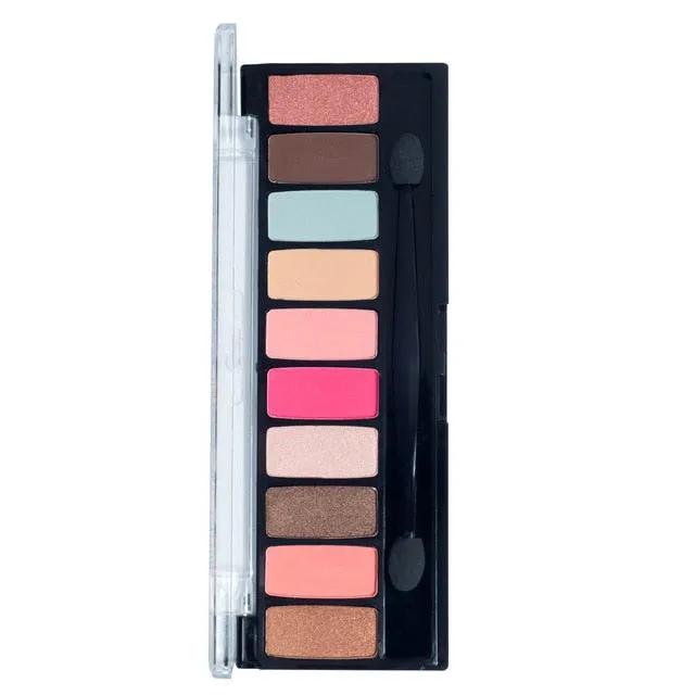 Professional Eyeshadow Palette Waterproof Eye Pigment Mineral Powder 10 Color Shimmer Matte Nude