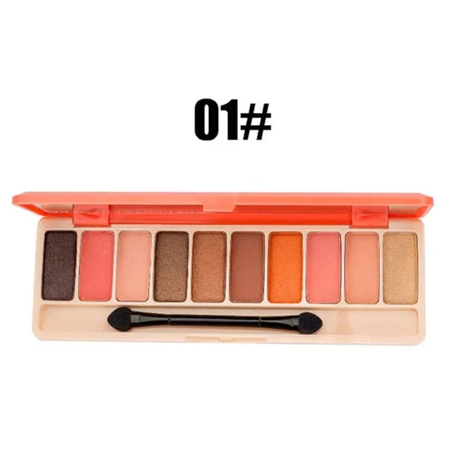 Professional Eyeshadow Palette Waterproof Eye Pigment Mineral Powder 10 Color Shimmer Matte Nude