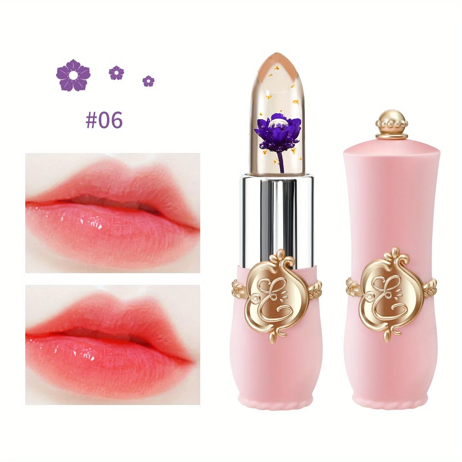 Valentines Day Lipstick Set Moisturizing Longlasting Colorchanging Flower Jelly