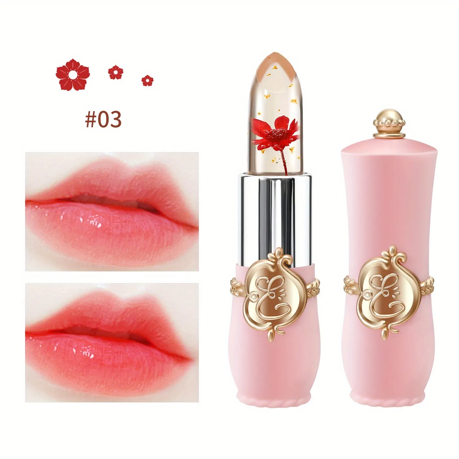 Valentines Day Lipstick Set Moisturizing Longlasting Colorchanging Flower Jelly