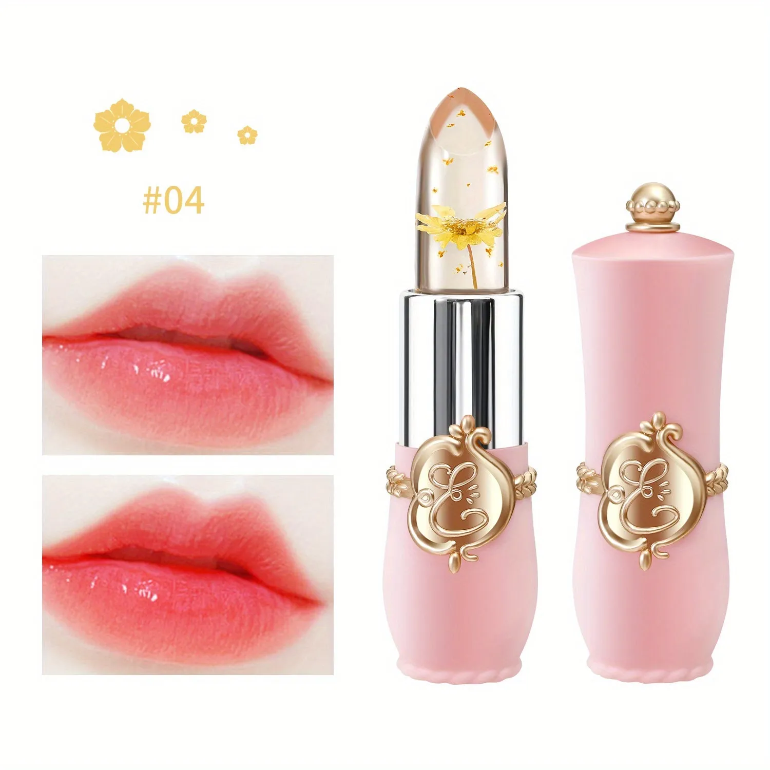 Valentines Day Lipstick Set Moisturizing Longlasting Colorchanging Flower Jelly